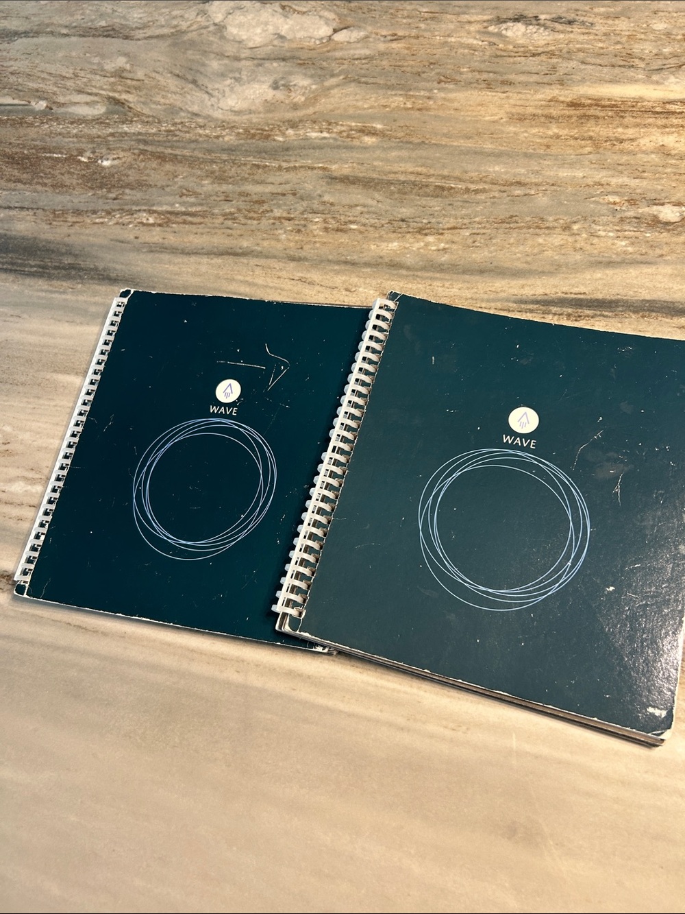 Wave Spiral Logo Spiral-Bound Notebooks in Dark Teal (Set of 2)